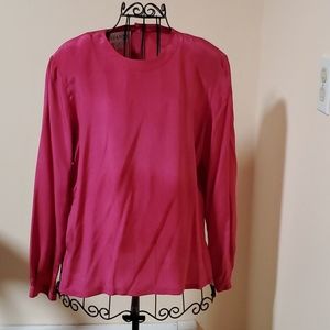 Gianni Sport vintage pink silk blouse size 8